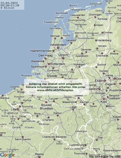 Lightning Netherlands 09:30 UTC Tue 23 Apr